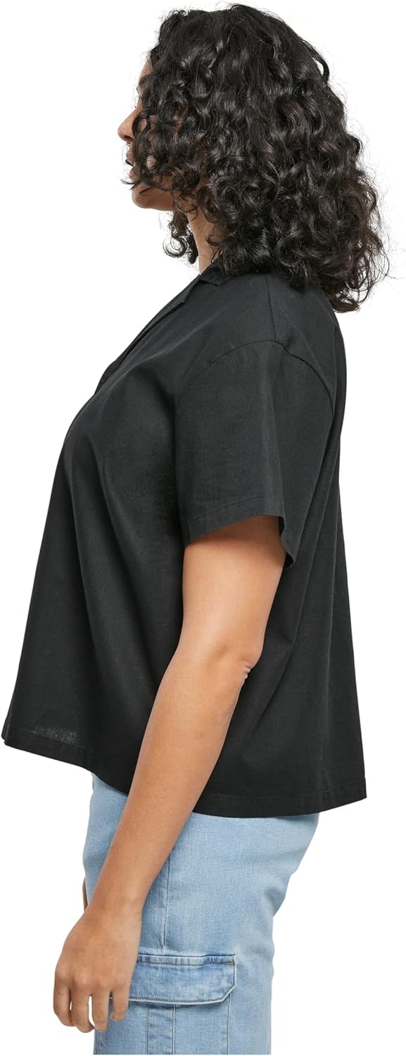 Urban Classics Ladies Linen Mixed Resort Shirt, Resort Leinen Hemd für Damen, erhältlich in vielen v