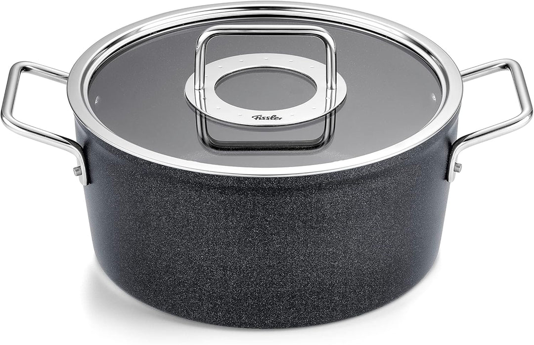 Fissler Adamant / Aluminium-Kochtopfset, 3-teilig, Töpfe-beschichtet mit Glasdeckel, antihaftend (1