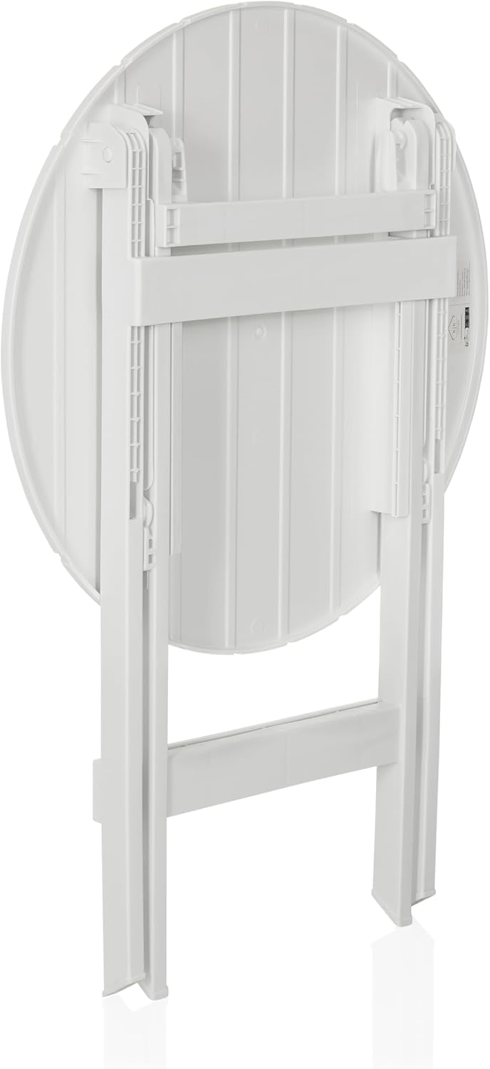 Outdoortisch klappbar TRAVANO T praktischer Klapptisch für Balkon und Terrasse, Bistrotisch Weiss, W