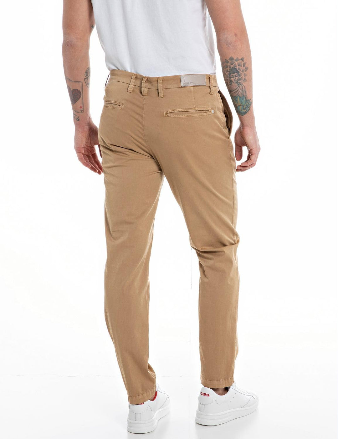 Replay Herren Chino Hose Benni Regular-Fit mit Stretch 36W / 32L Havana 325, 36W / 32L Havana 325