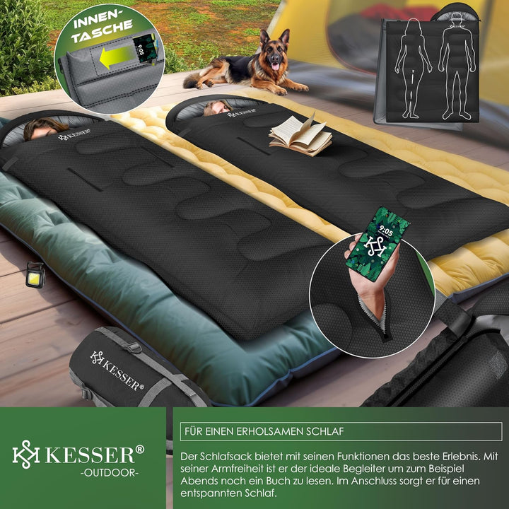 KESSER® Schlafsack Outdoor | Deckenschlafsack 3-4 Jahreszeiten | Camping-Sleeping-Bag für Erwachsene