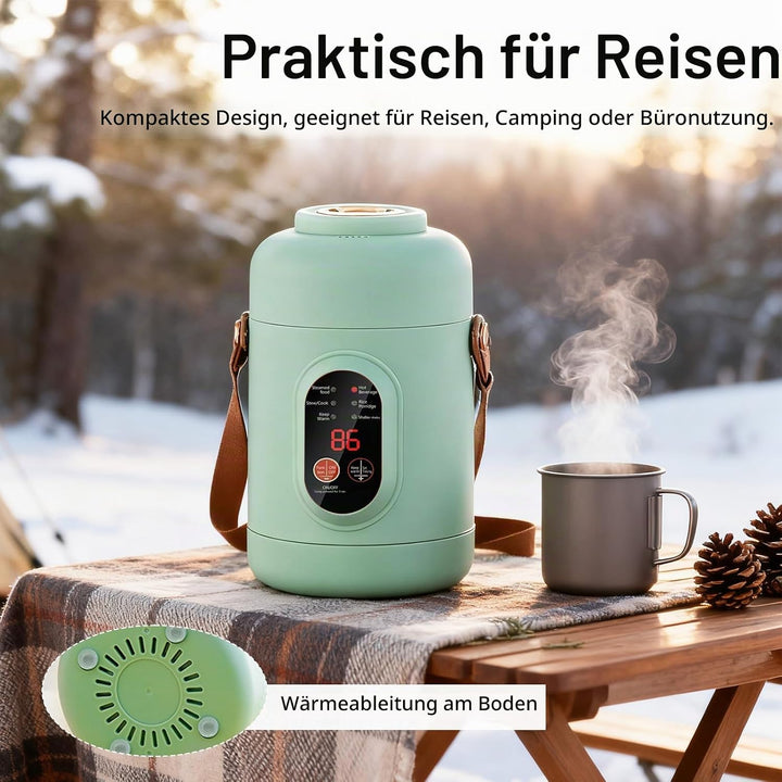 Elektrischer Hot Pot, Tragbarer Elektrischer Topf 800ML Ramen-Kocher mit 6 Modi &amp; Timer Reise-Kochto