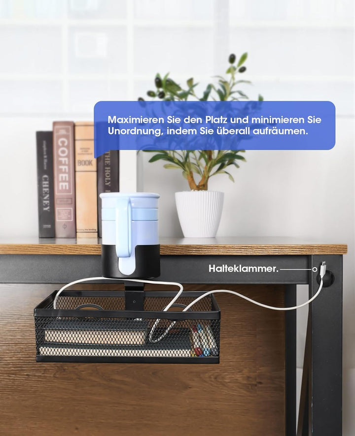 AceList Schublade unter Schreibtisch, 360° Drehbar Verdeckte 2 in 1 Schreibtisch Schubladen Organize