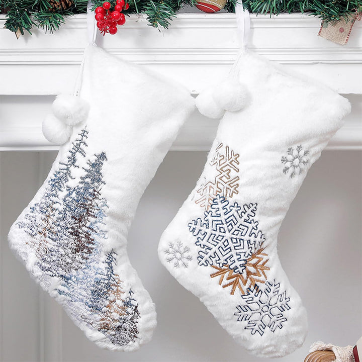 2pcs Weihnachtsstrumpf Personalisiert Weiss Nikolausstrumpf 46 cm Grosser Christmas Stockings Weihna