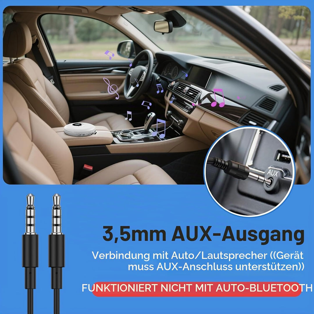 Gueray CD Spieler Tragbarer CD-Player Persönliche CD Players mit Kopfhörer LCD Display Anti-Skip Sch