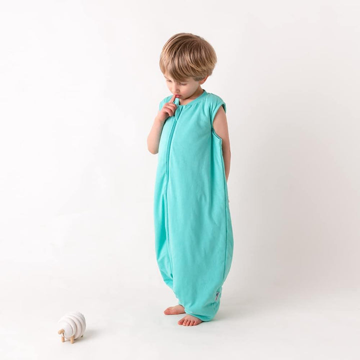 schlummersack Baby Schlafsack mit Füssen ganzjährig 2.5 Tog 80 cm Türkis | Schlafsack mit Beinen für