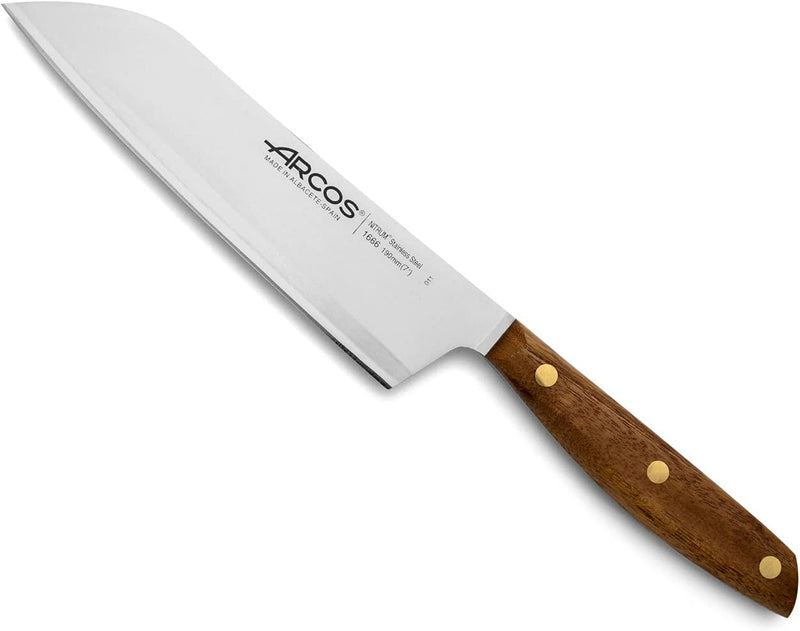 Arcos Serie Nordika - Santoku Messer - Edelstahl NITRUM - Klinge 190 mm - Ovengkol Holzgriff 100% na