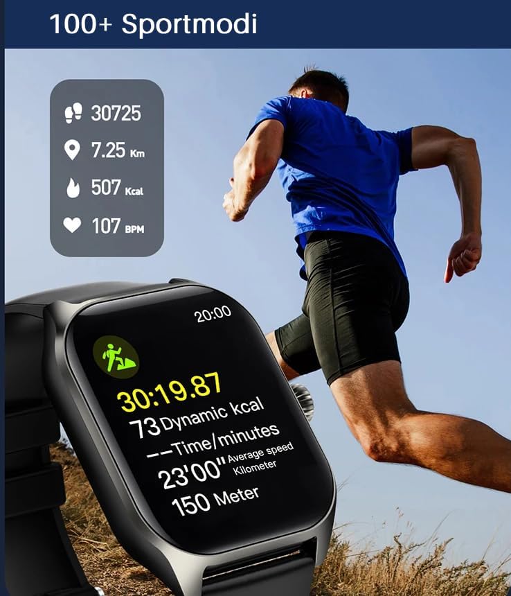 Deunis X7 Smartwatch mit Telefonfunktion 1,85 Zoll Damen Herren, Fitness Tracker, Schlafmonitor, Sch