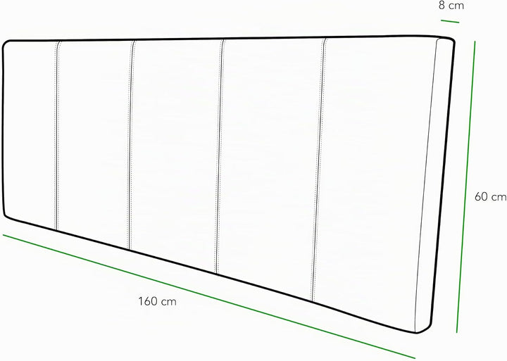 P17 | Kopfteil aus Kunstleder | gestreift | 160 x 60 | (Weiss) 60 x 160 cm Eco Leather - Linien Weis