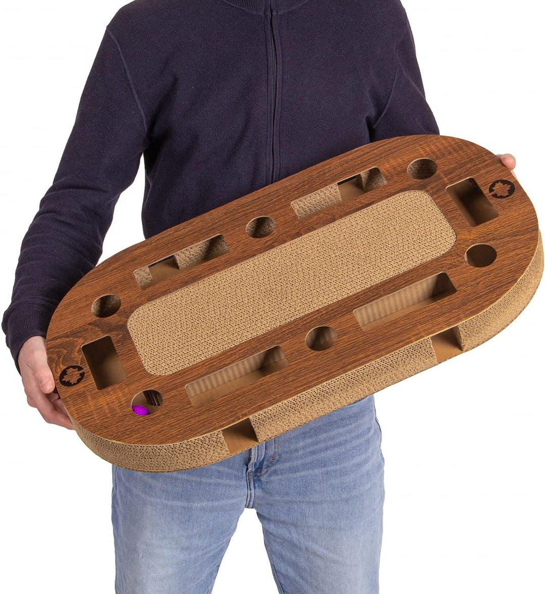 CanadianCat Company | PlayPlate Katzenspielplatz 65 x 35 x 5,8 cm mit integrierter Kratzpappe, inter