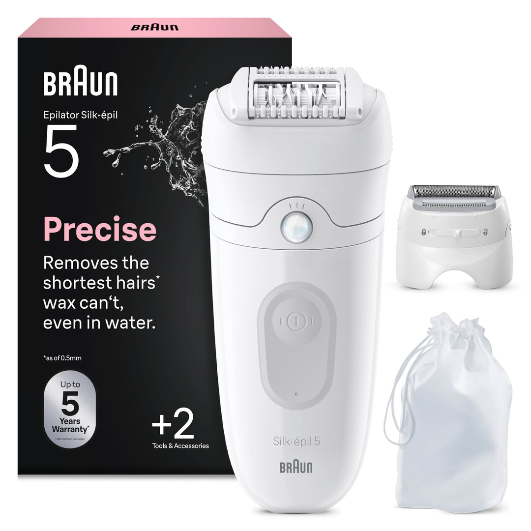 Braun Silk-épil 5 Epilierer &amp; Damenrasierer, Elektrischer Trocken- und Nassrasierer für Frauen, für