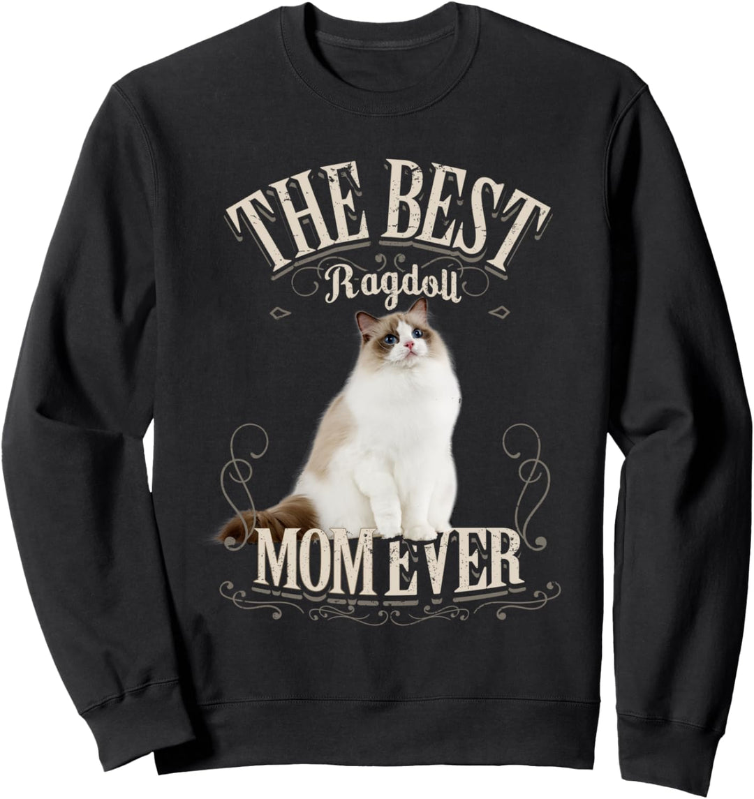 Lustiges Ragdoll mit der Aufschrift "Best Ragdoll Mom Ever", Vintage-Stil, Geschenk Sweatshirt