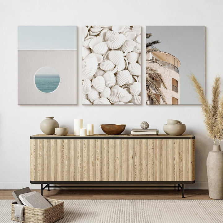 Muralo - Wandbilder Set - Leinwand Bilder Set Aufhängefertig - das Leinwandbilder Set - Bilder für W