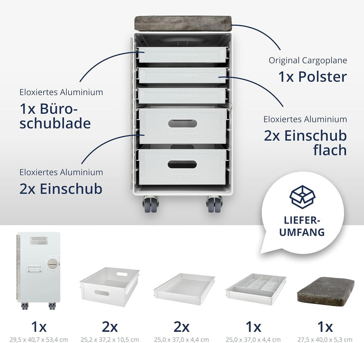 Hocker Schubladenschrank, Rollcontainer, Metallschrank, Büroschrank, Industrial Möbel, Aktenschrank