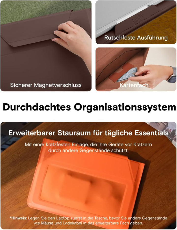 MOFT Laptoptasche und Ständer, Erweiterbarer Stauraum Tasche für 13-14 Zoll Notebook, Hülle Kompatib