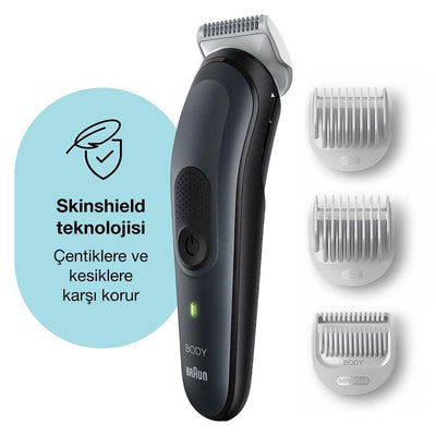 Braun BodyGroomer 3 BG 3350 SkinShield Technologie, 3 Einsätze Bodycare Set