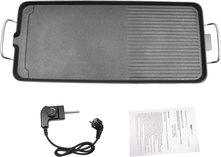 Elektrischer Tischgrill, Balkongrill Elektro, Grill Elektro Utomhus, 1500W Plancha Teppanyaki Grillp