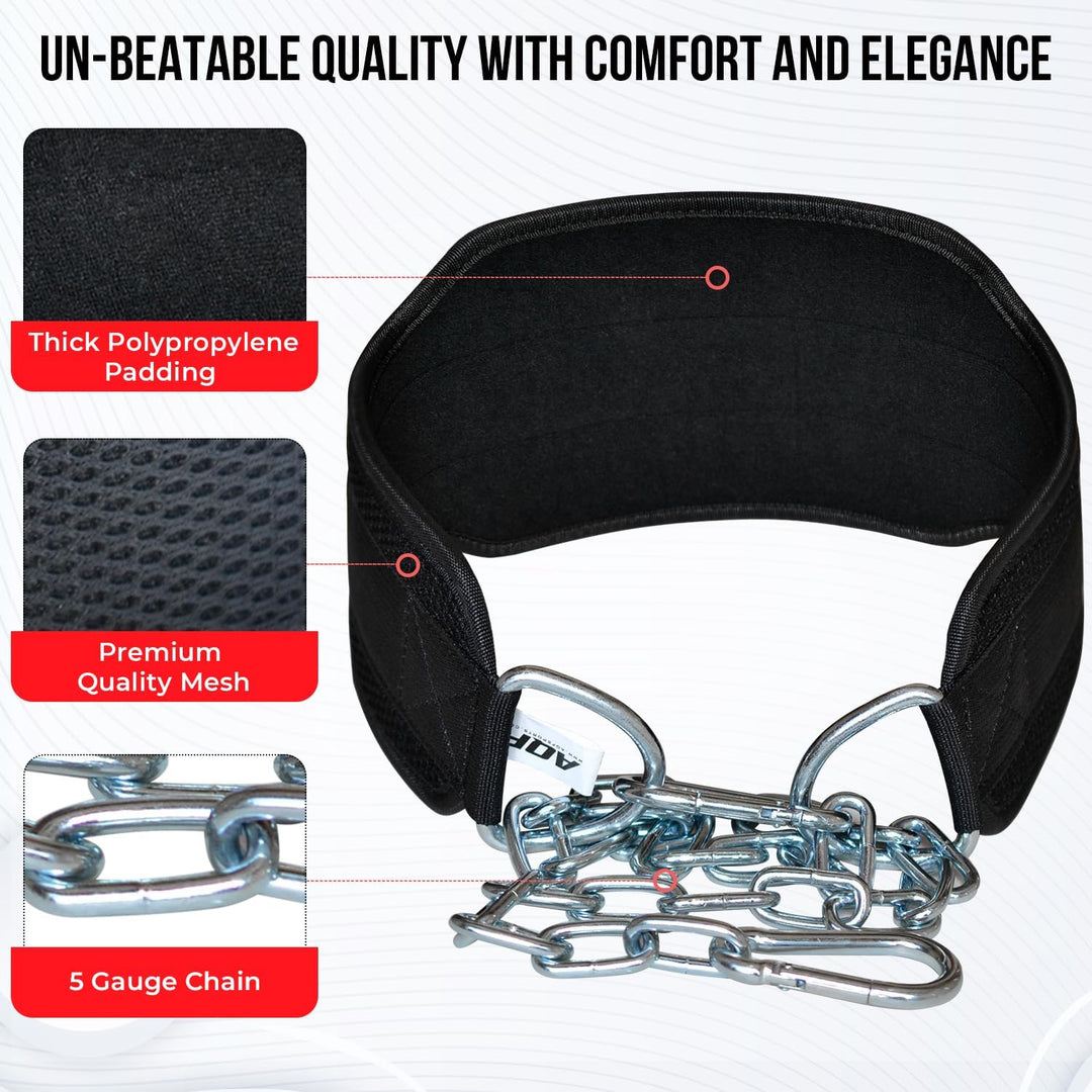 AQF Dip Gürtel Mit Stahlkette, Neopren Fitness Gewichthebergürtel, Gewichtsgürtel, Bodybuilding Dip