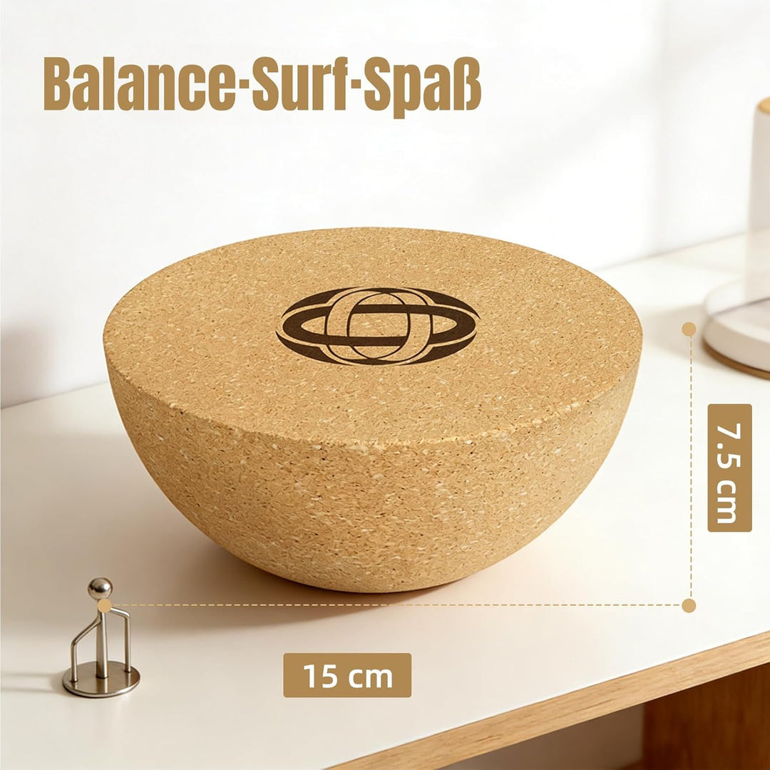 BRICH Kork Halbkugel für Balance Board Erwachsene passend für jedes Balance Board mit Ø 15cm & 7cm H