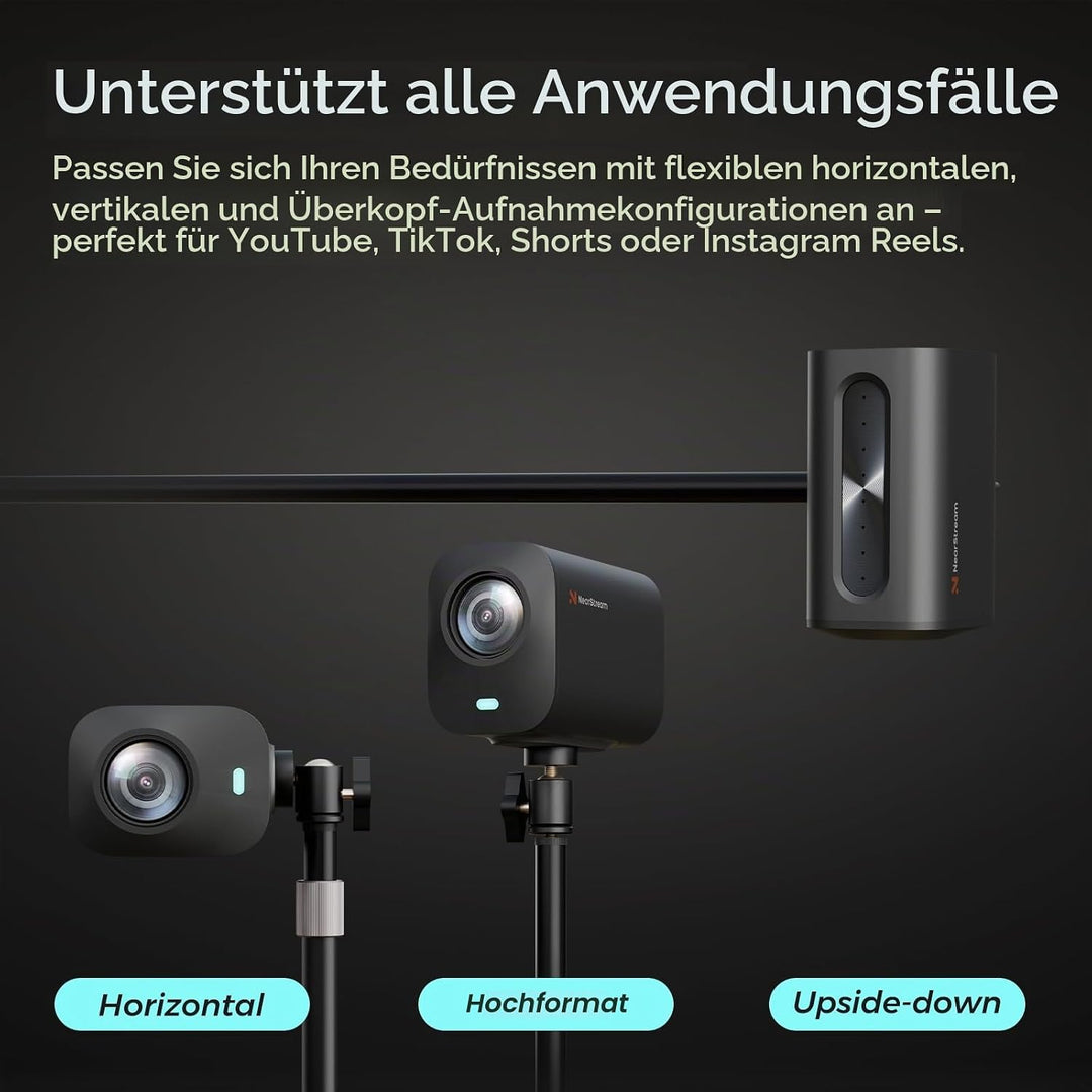 NearStream VM20 4K-Webcam für PC und Laptop, Streaming-Kamera mit einstellbarem Blickwinkel, HDMI/US