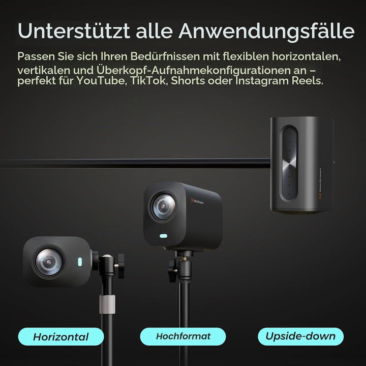 NearStream VM20 4K-Webcam für PC und Laptop, Streaming-Kamera mit einstellbarem Blickwinkel, HDMI/US