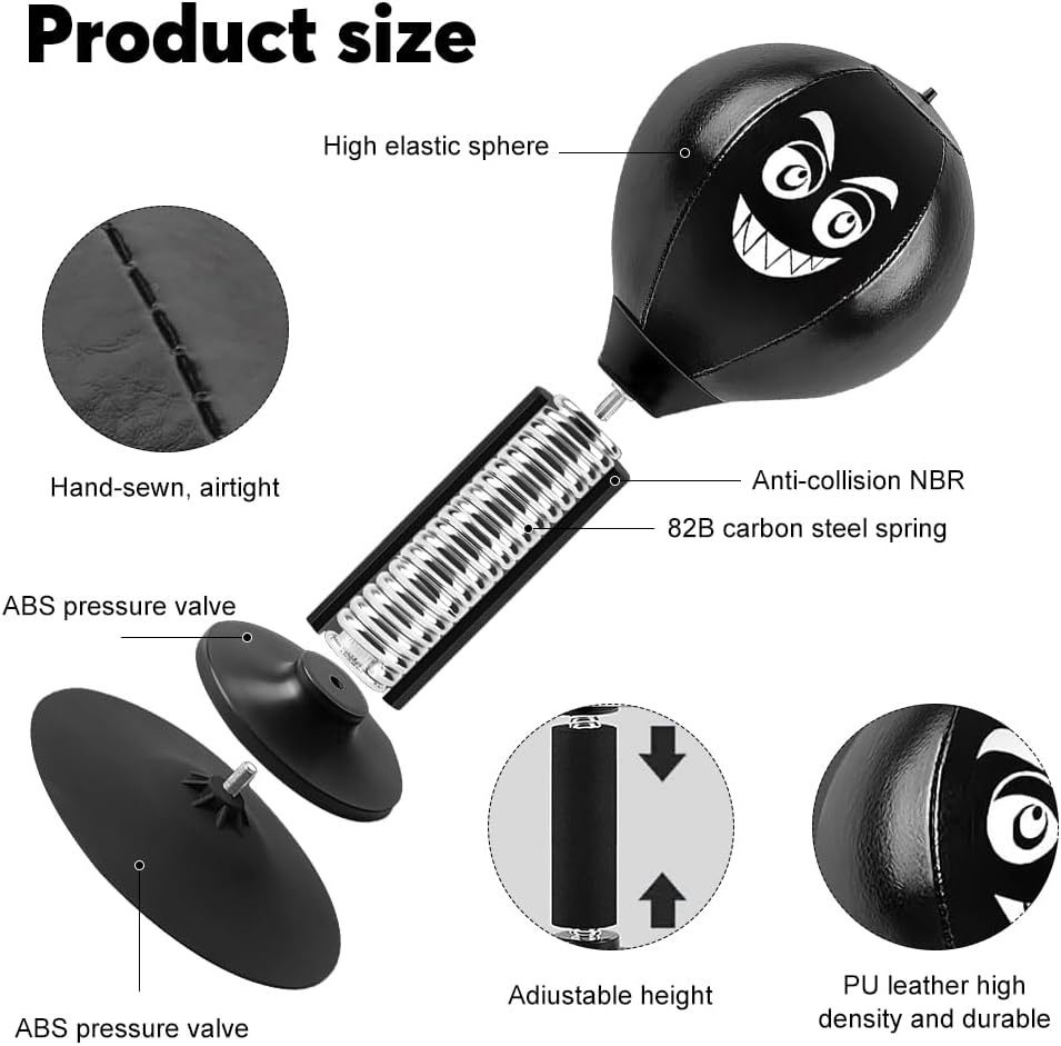 Punchingball Tisch mit Saugnapf, Strapazierfähiger Ball Rage Bag Desktop Punching Bag Mini Boxsack f