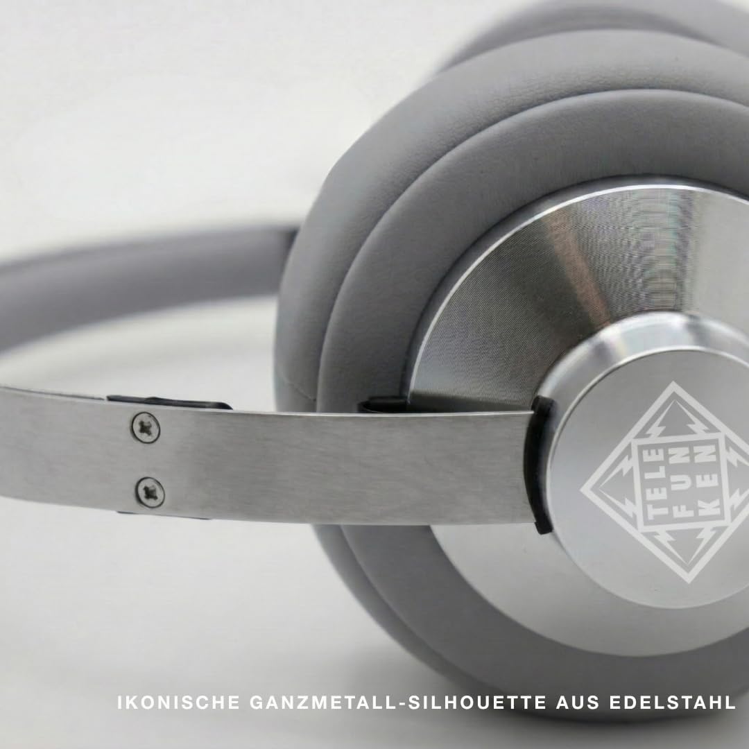 TELEFUNKEN ARCO Classic Edelstahl-Bluetooth-Kopfhörer – Ikonische Ganzmetall-Silhouette mit Luxus-Ha