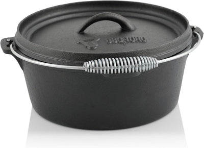 BBQ-Toro Dutch Oven Set in Holzkiste und mehr | Gusseisen - bereits eingebrannt (7-teilig), 7-teilig