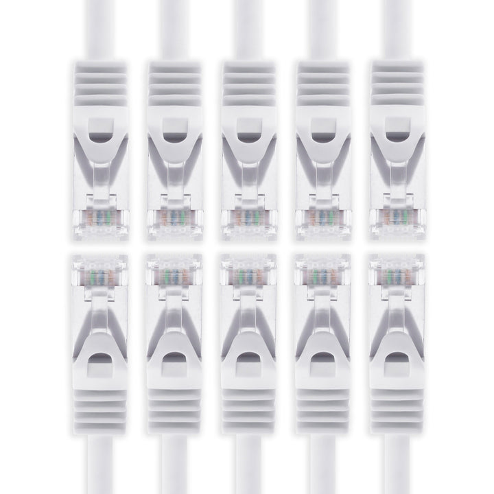 3m - Weiss - 10 Stück Cat7 Netzwerkkabel SFTP Patchkabel Lankabel Rohkabel 10GB/s - 500 Mhz konfekti