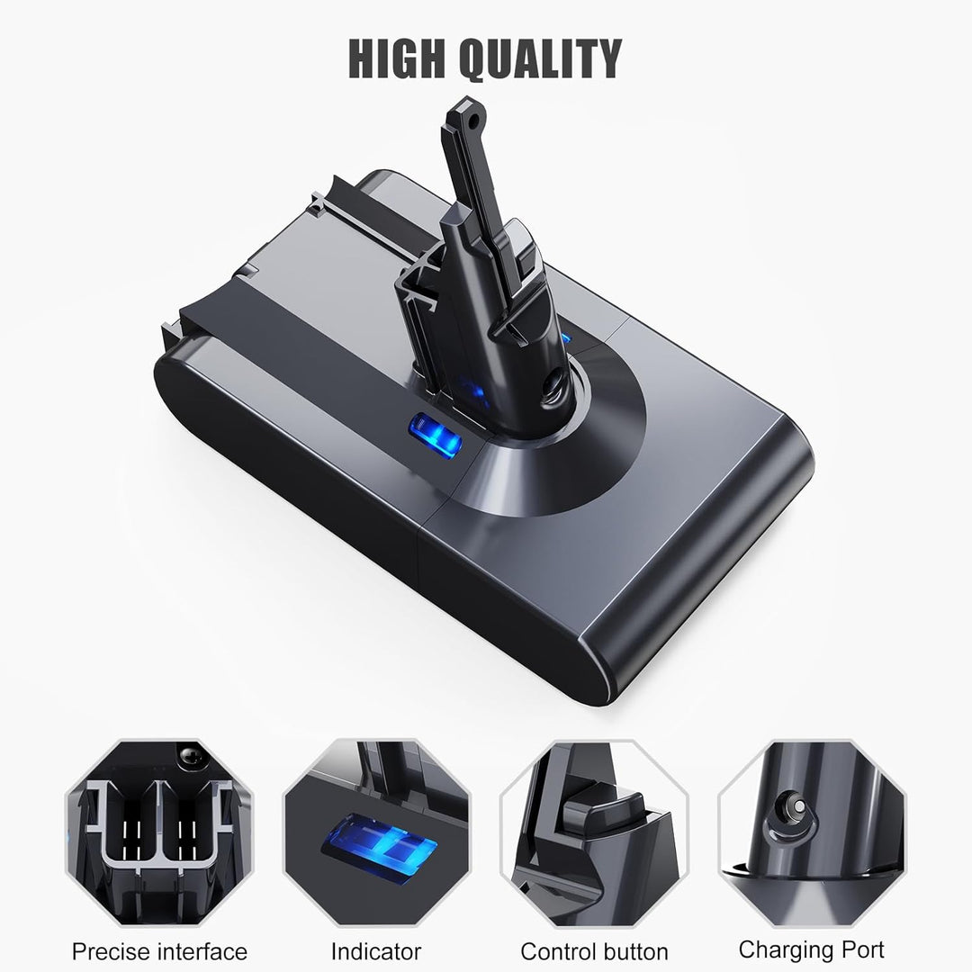 EVARY 8000mAh V8 Ersatzakku für Dyson V8 Akku Kompatibel Absolute Animal Motorhead Absolute Pro SV10