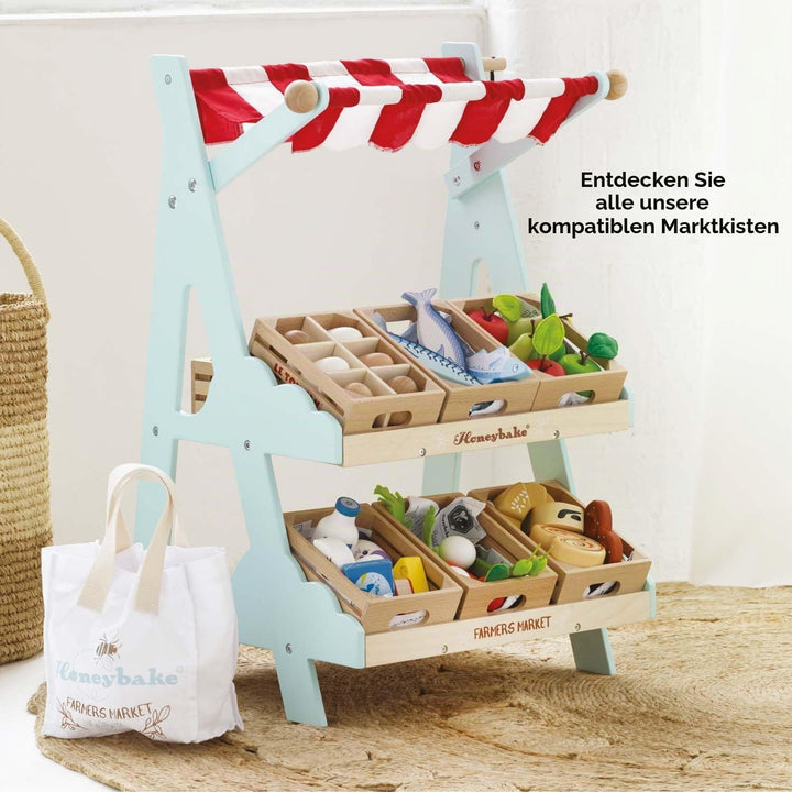 Le Toy Van – Honeybee Market Spielzeugladen aus Holz | Supermarkt-Rollenspiel Lebensmittelladen, TV1