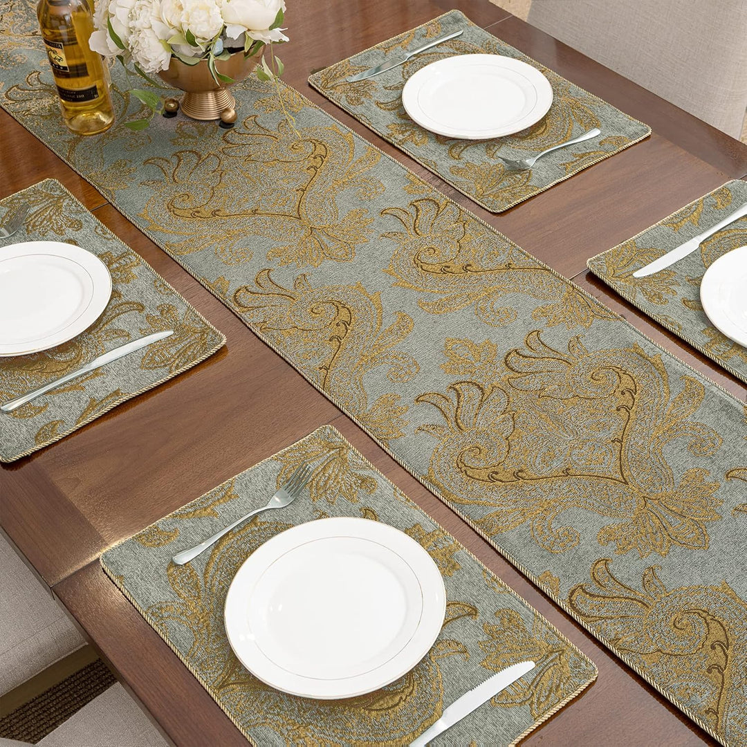 Tischläufer mit Quasten, Jacquard Tischdecke für Esstisch Urlaub Party Wohnzimmer Dekoration (33x228
