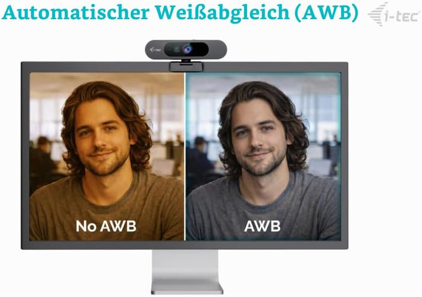 i-tec Solomon 900 PRO Webcam 4K mit Automatisches Framing (Auto Framing) zur Verfolgung des aktiven