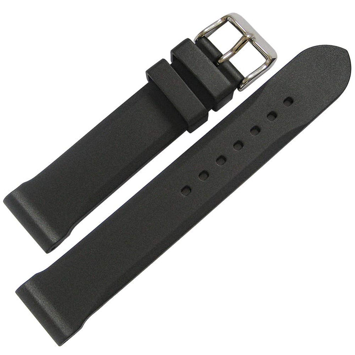Bonetto Cinturini Uhrenarmband aus Gummi, 20 mm, Modell 306, Schwarz