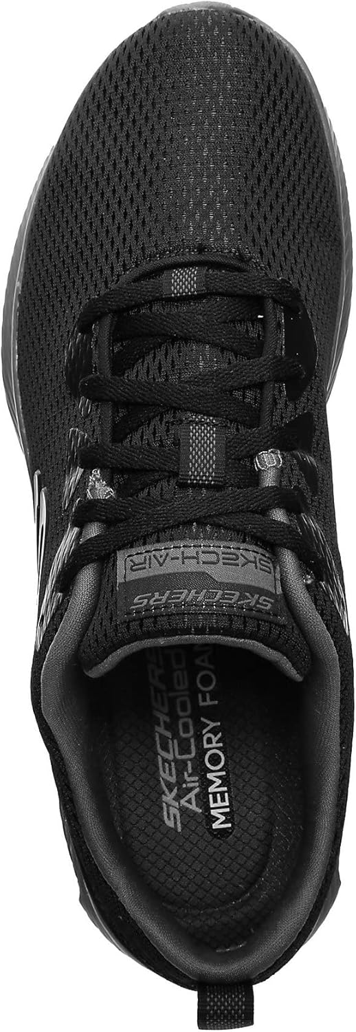 Skechers Herren 52559 Sneaker, Black Mesh Charcoal Trim