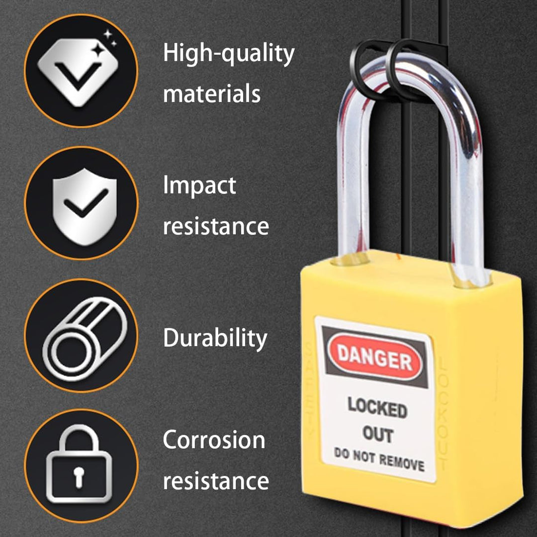5 Stück Vorhängeschloss Gleichschliessend Set, Lockout Tagout Schlösser, 38mm Loto Sicherheitsvorhän