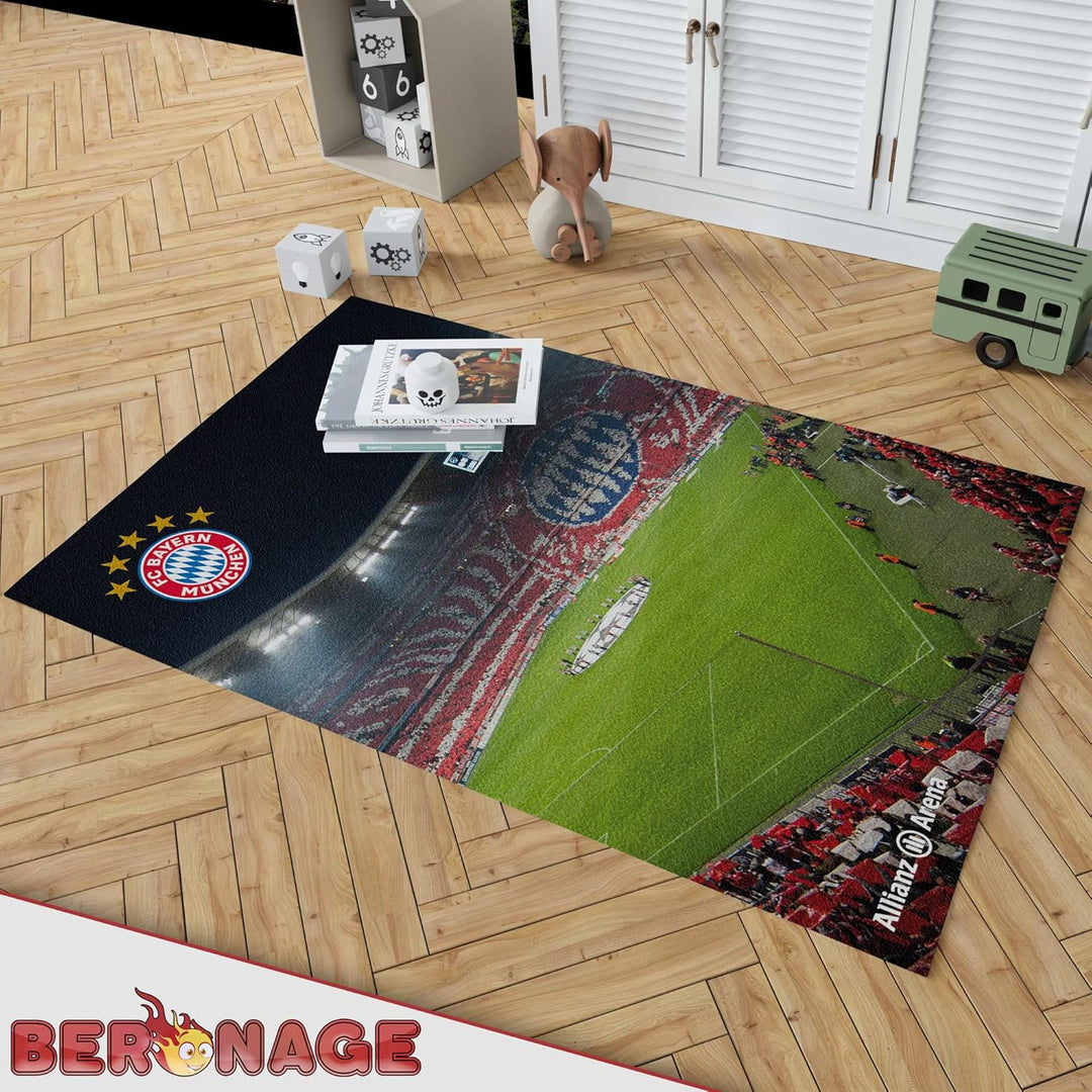 FC Bayern München Teppich Allianz Arena 100 x 130cm rutschhemmend lärmhemmend Fan-Teppich Kinder-Tep