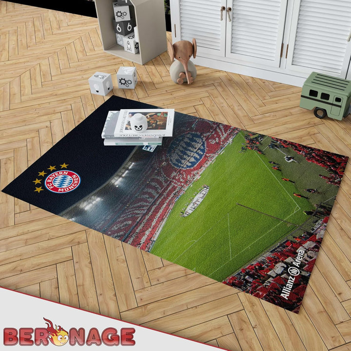 FC Bayern München Teppich Allianz Arena 100 x 130cm rutschhemmend lärmhemmend Fan-Teppich Kinder-Tep