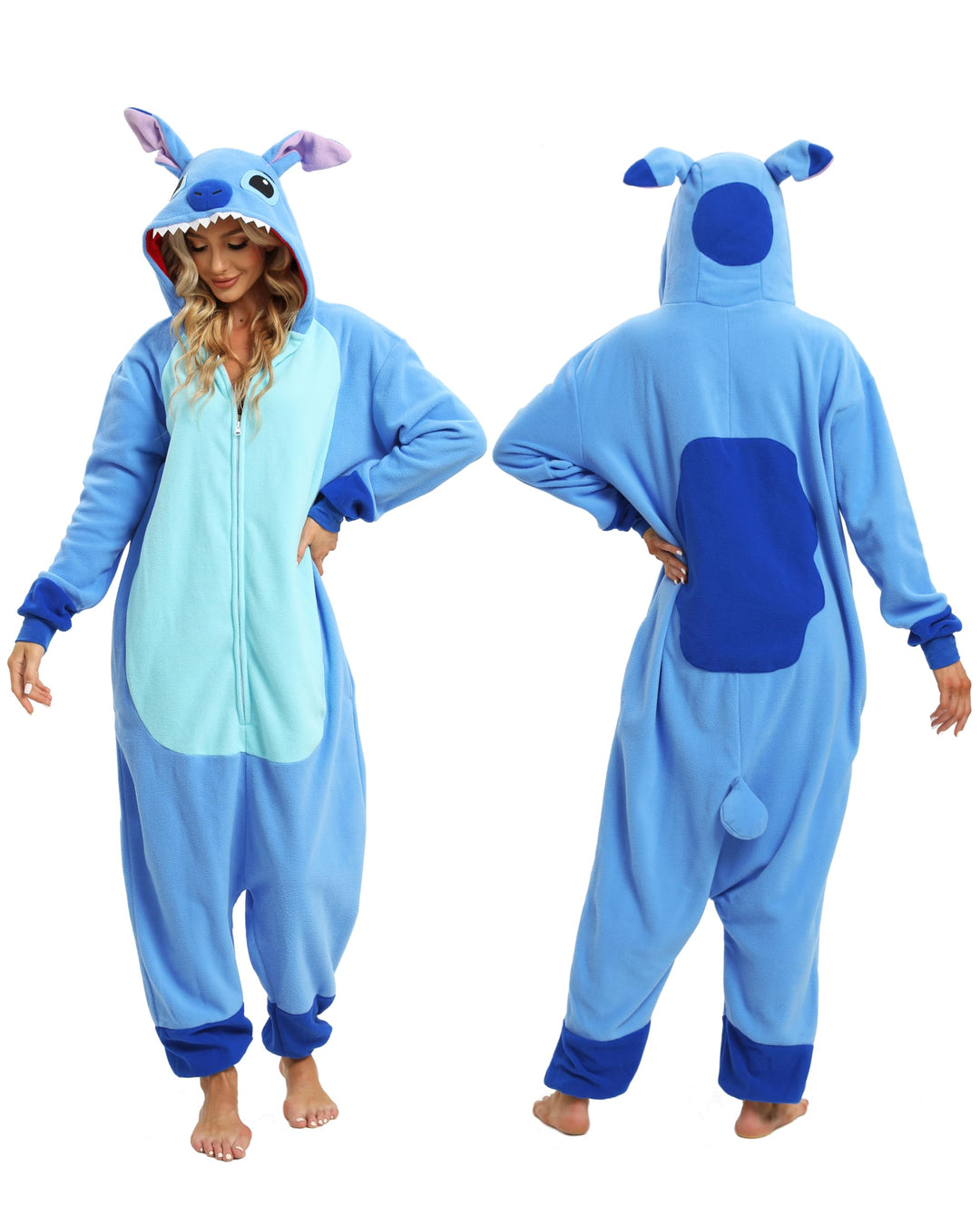 Tier Onesie Karneval Halloween Kostüm Cosplay Schlafanzüge Erwachsene S Zip Blue, S Zip Blue