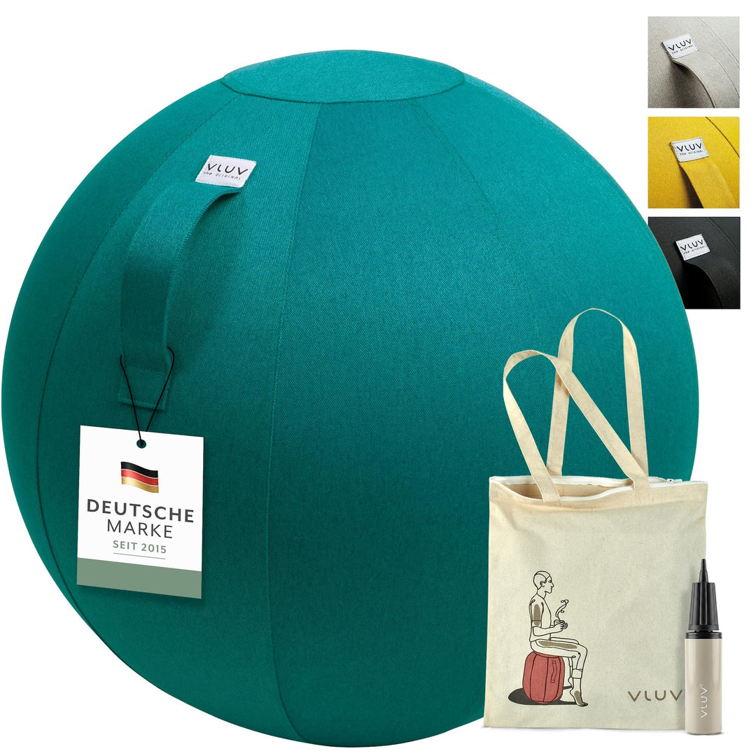 VLUV LEIV Stoff-Sitzball 60cm - 65cm Dark Petrol, 60cm - 65cm Dark Petrol