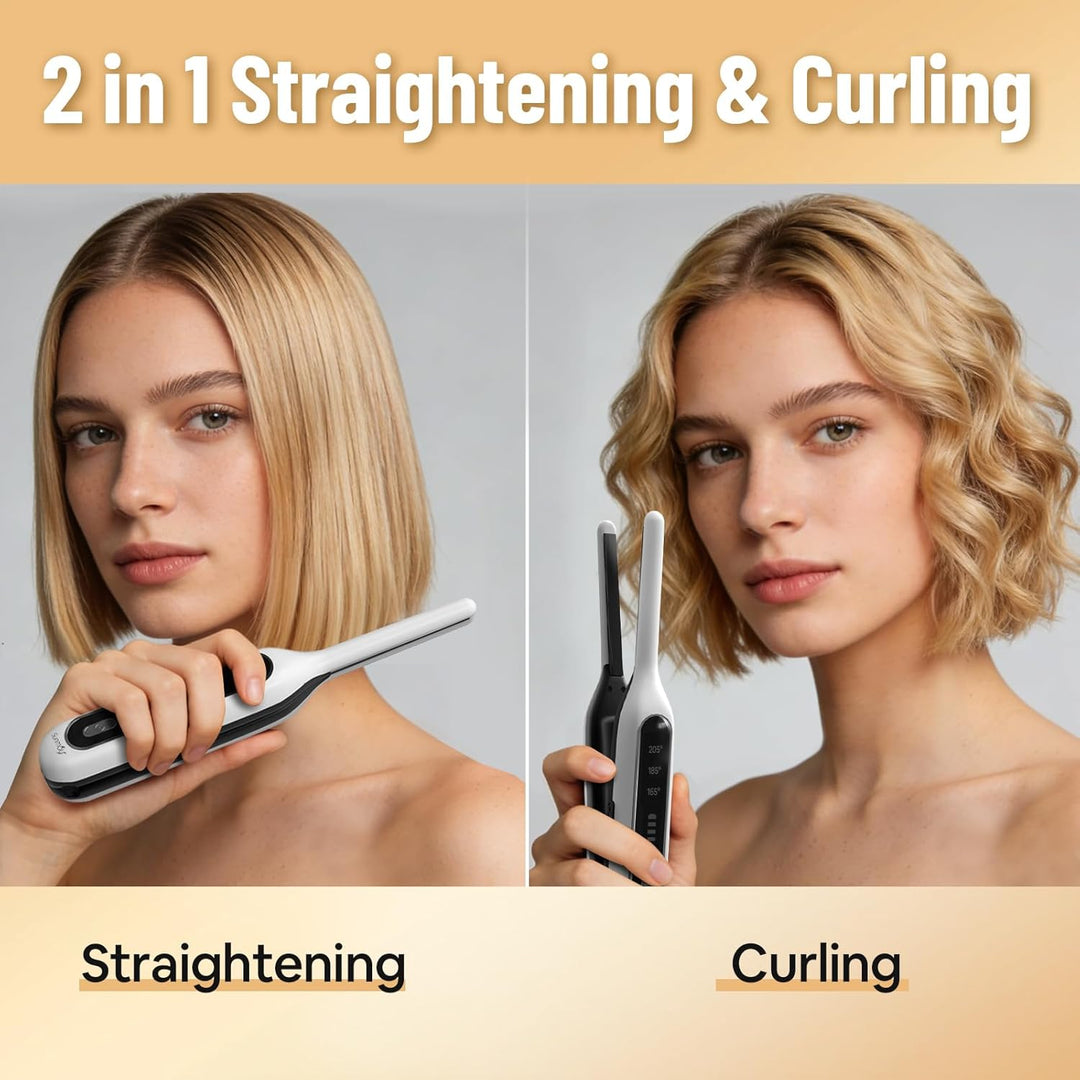 SUNMAY Voga Mini Glätteisen Kabellos für kurzes Haar, Bleistift Glätteisen für Pixie Cut, tragbarer