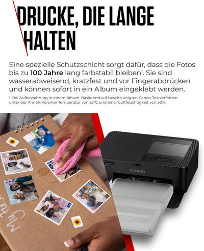 Canon SELPHY CP1500 Mini Fotodrucker mobil tragbar unterwegs (bis Postkartengrösse 10x15cm, WLAN, ka