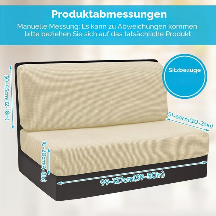 2 Stück Camper Kissenbezüge, 1 Set Spannbezüge Couch, RV-Sitzbezüge, Wohnwagen Polster, Sofa-Sitzkis