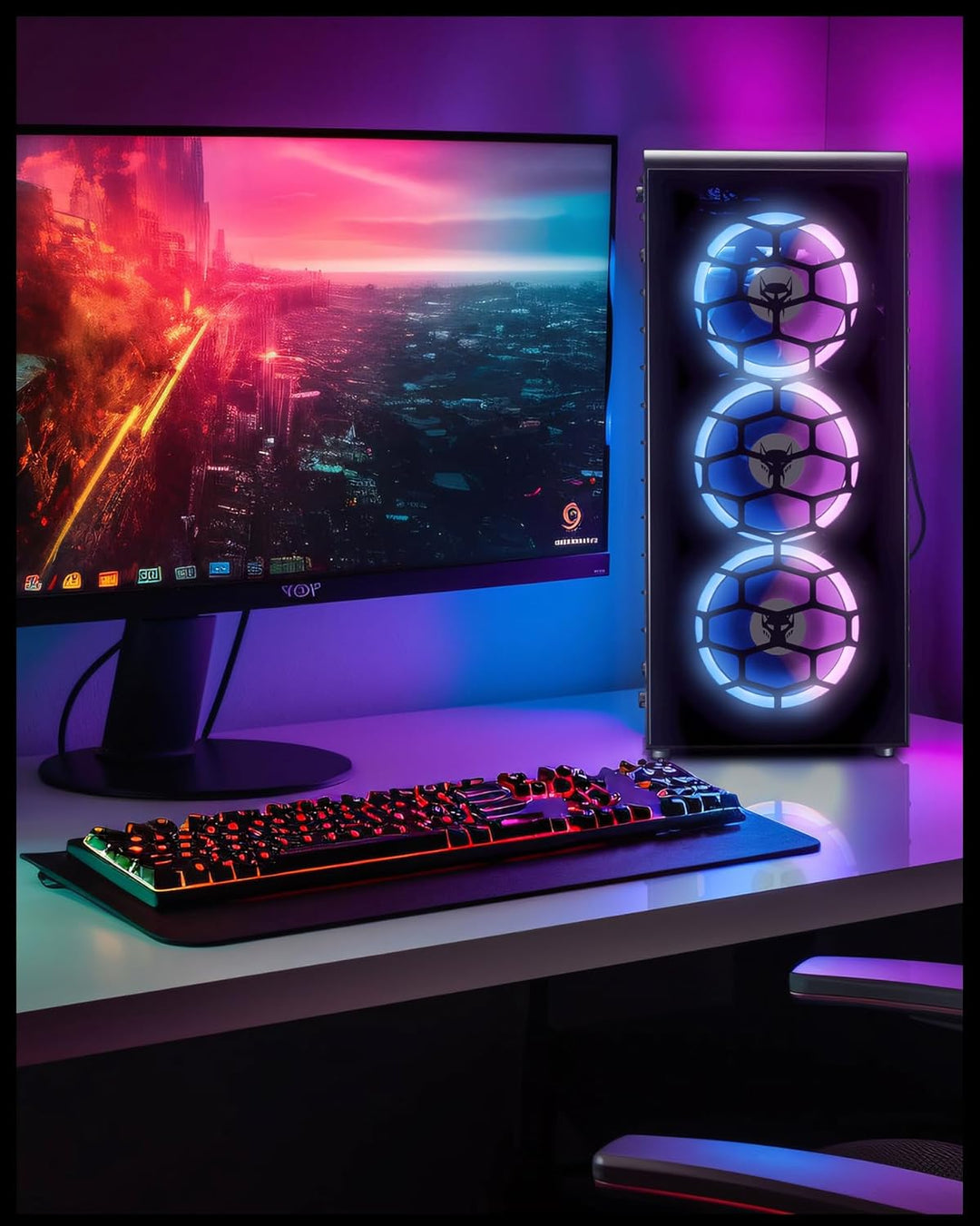 BEASTCOM Q3 Essential Gaming, 8 Threads Gaming PC, AMD Ryzen 5 4X 4,20GHz, 4K Vega 11 Kern Grafik, 1