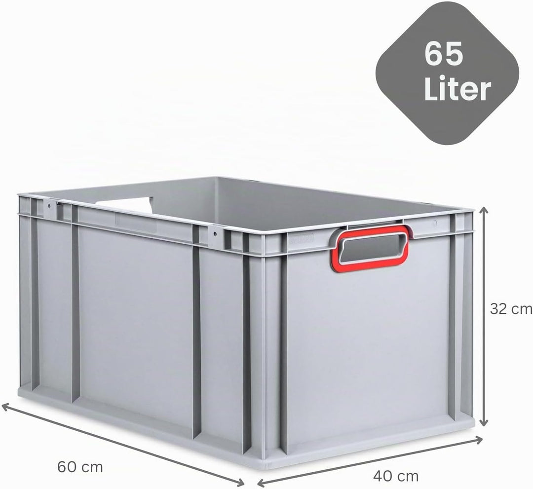 SuperSparSet 3x Eurobox NextGen Color mit Auflagedeckel &amp; Schiebeschnappverschlüsse, HxBxT 32x40x60c