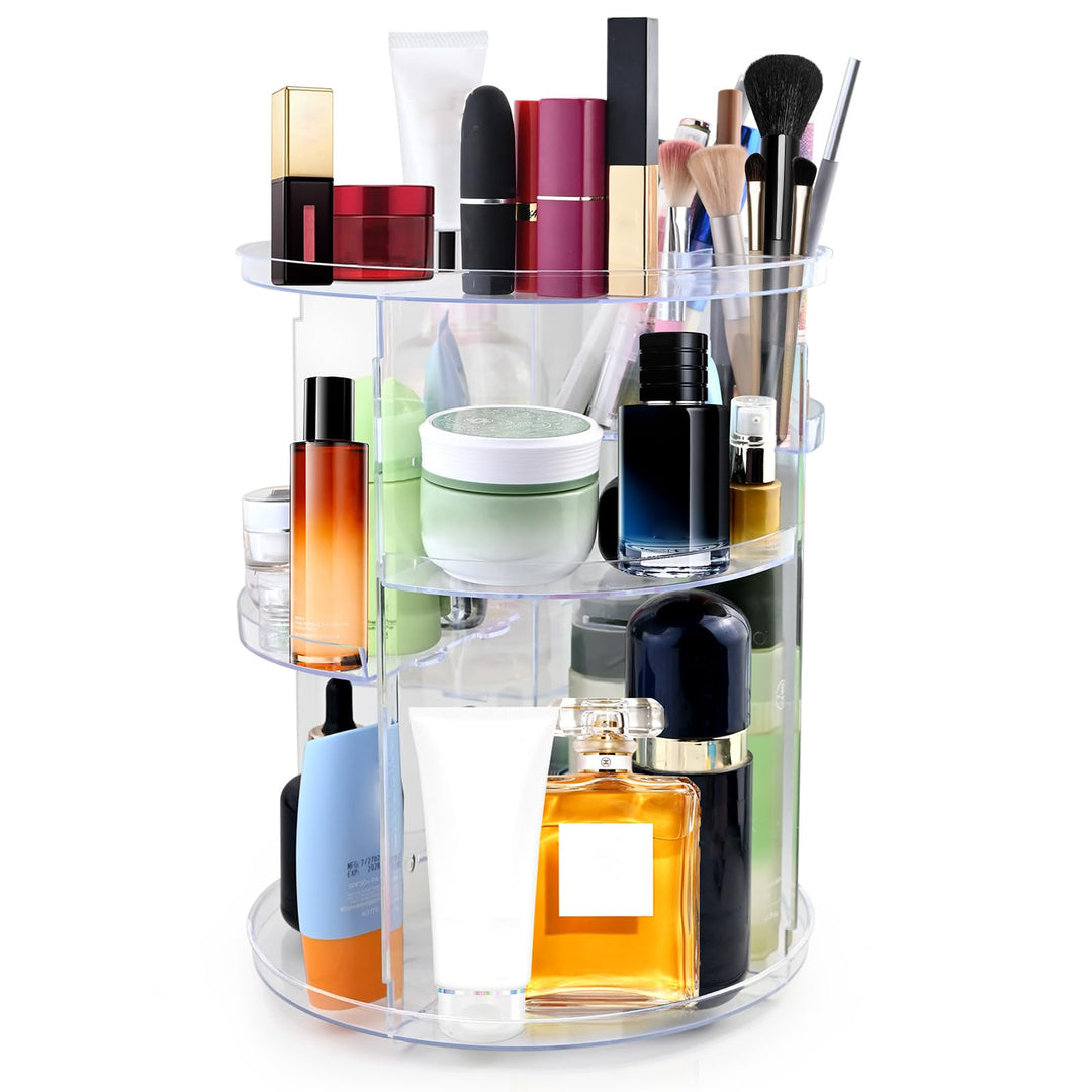 Make Up Kosmetik Organizer, 360° Drehbar Makeup Organizer Aufbewahrung Kosmetikbox, Schminktisch Org