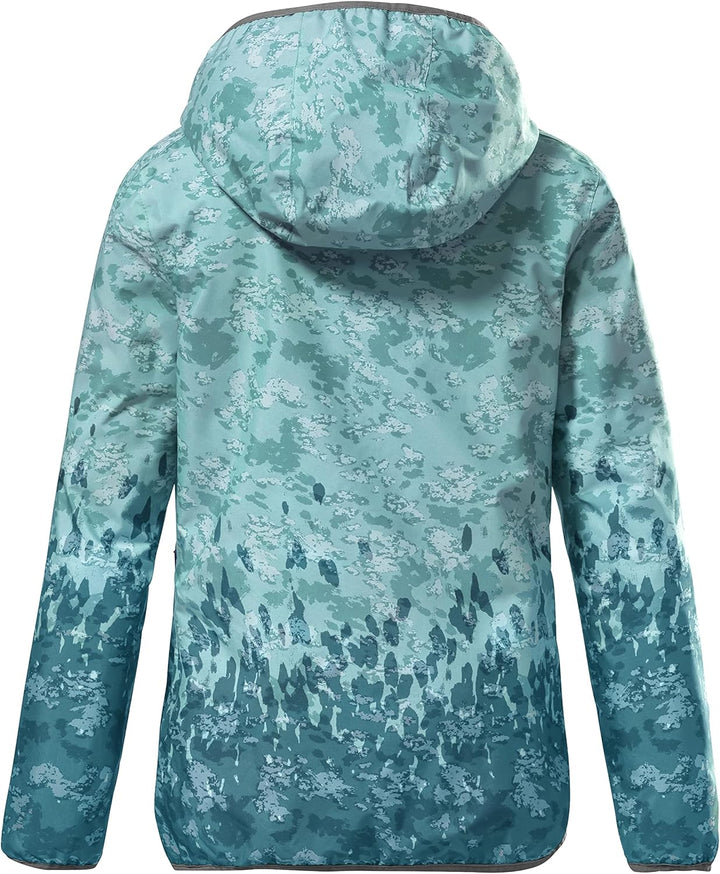 Killtec Mädchen Kos 165 Grls Jckt Funktionsjacke mit Kapuze, packbar, wasserdicht, aqua