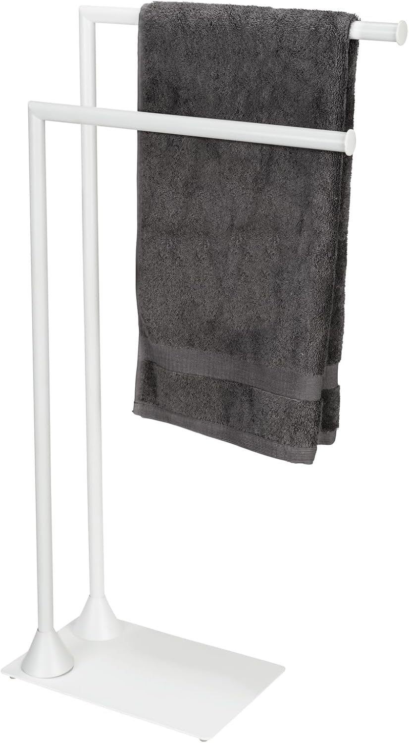 WENKO Handtuchständer Mod. Hella, freistehender Handtuchhalter, 2 Arme, für Bad und Wohnräume, Kleid