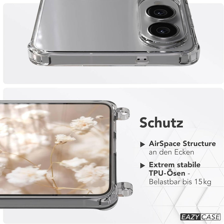 EAZY CASE Handykette kompatibel mit Galaxy S25 Edge Handyhülle mit Umhängeband, Handykordel mit Schu
