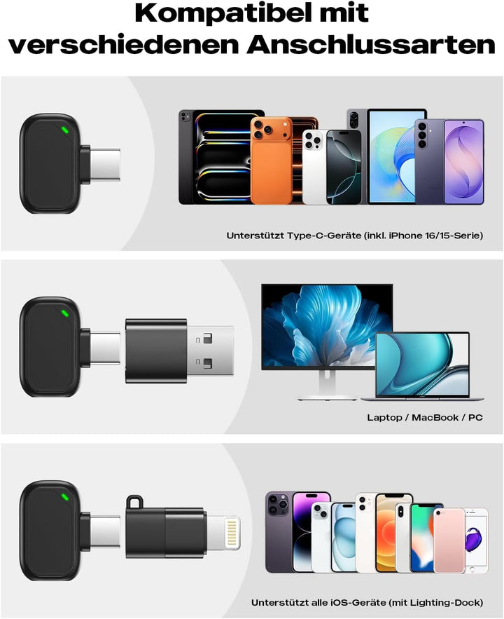 Handy Mikrofon Mini für iPhone Android und PC,für TikTok,Interview